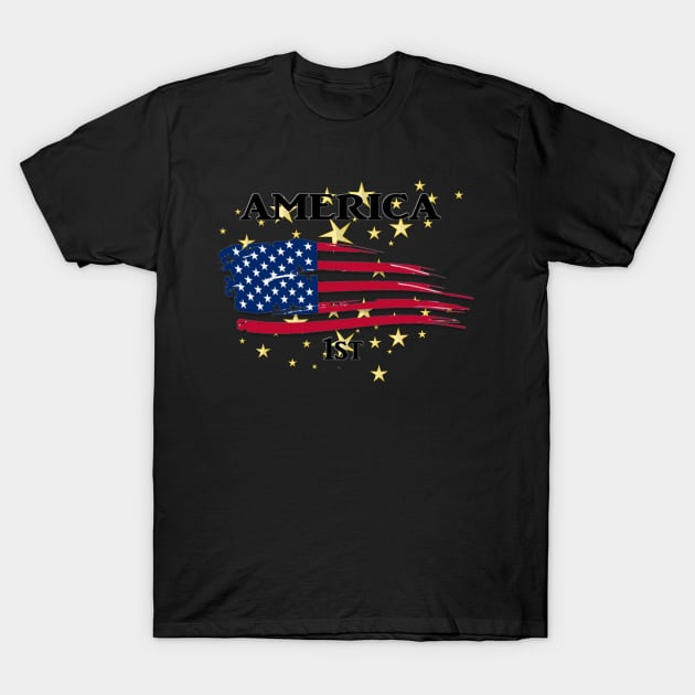 America First T-Shirt by D_AUGUST_ART_53